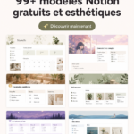 Modèles Notion esthétiques et pratiques sur un écran d'ordinateur