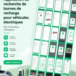 Capture d'écran de l'application de localisation de bornes de recharge pour voitures électriques
