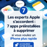 Un iPhone avec des applications supprimées pour une meilleure performance.