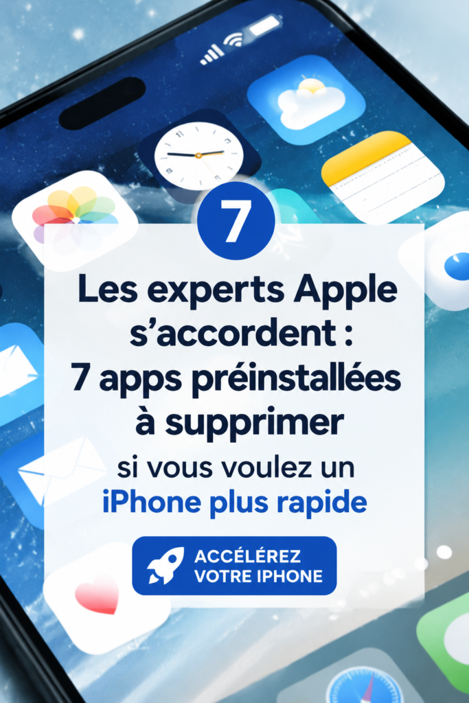 Un iPhone avec des applications supprimées pour une meilleure performance.