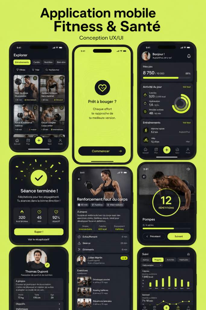 Design d'une application de santé et fitness sur smartphone