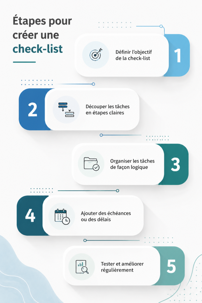 Image d'une checklist bien organisée avec des tâches cochées