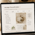 Exemple de page d'accueil personnalisée sur Notion avec des éléments d'organisation, tels qu'un calendrier et une liste de tâches.