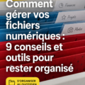 Femme utilisant un ordinateur pour organiser ses fichiers numériques de manière efficace.