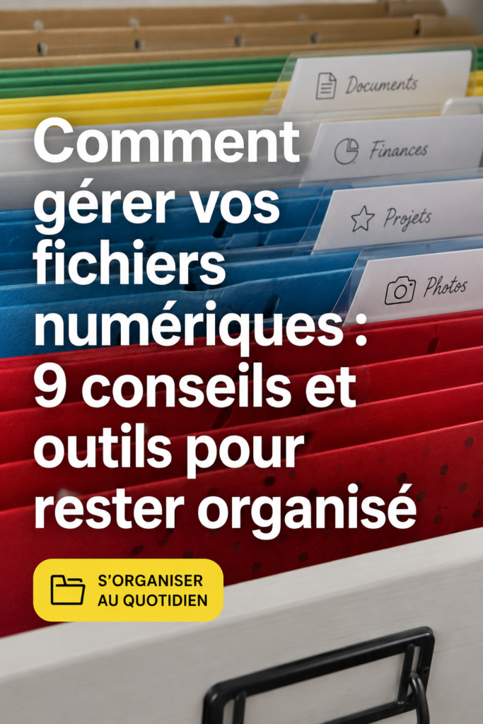 Femme utilisant un ordinateur pour organiser ses fichiers numériques de manière efficace.