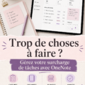 Femme utilisant OneNote sur son ordinateur pour gérer ses tâches.