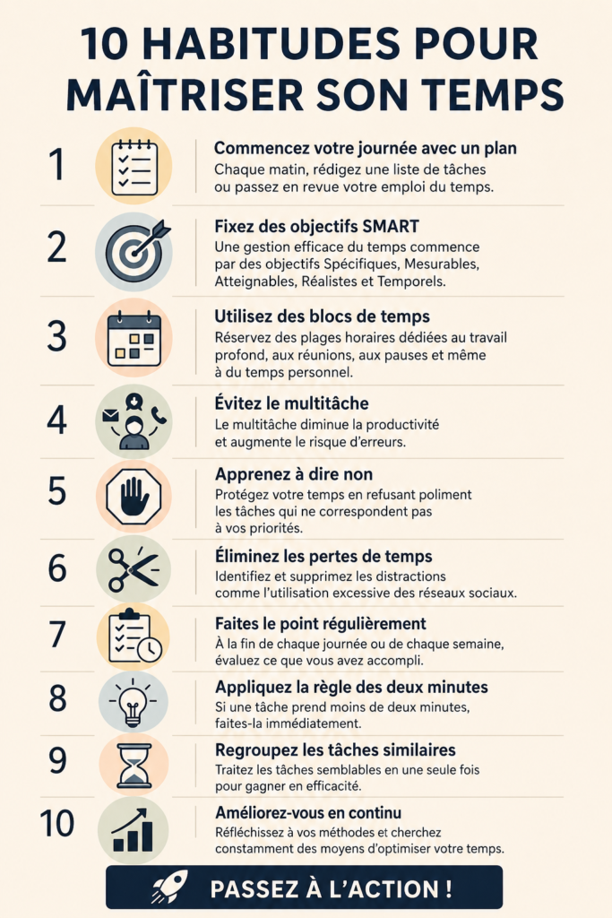 Une femme utilisant un agenda pour planifier sa semaine est entourée de matériel de bureau.