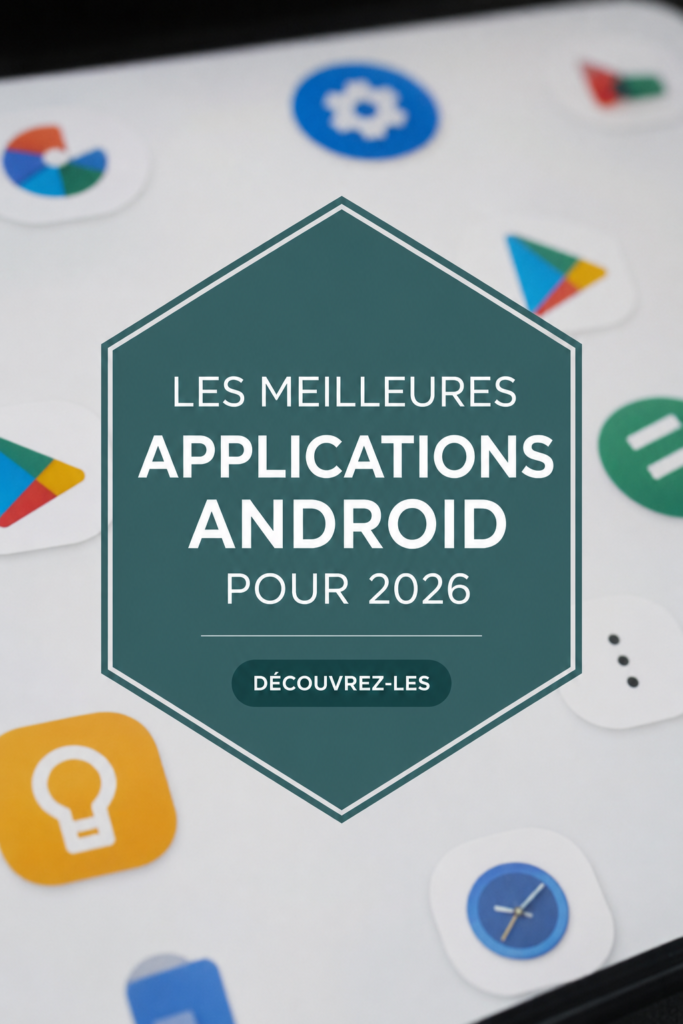 uc) Capture d'écran d'un smartphone affichant différentes applications Android en 2026