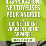 Capture d'écran d'une application de nettoyage pour Android, affichant une interface conviviale.