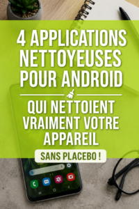 Capture d'écran d'une application de nettoyage pour Android, affichant une interface conviviale.