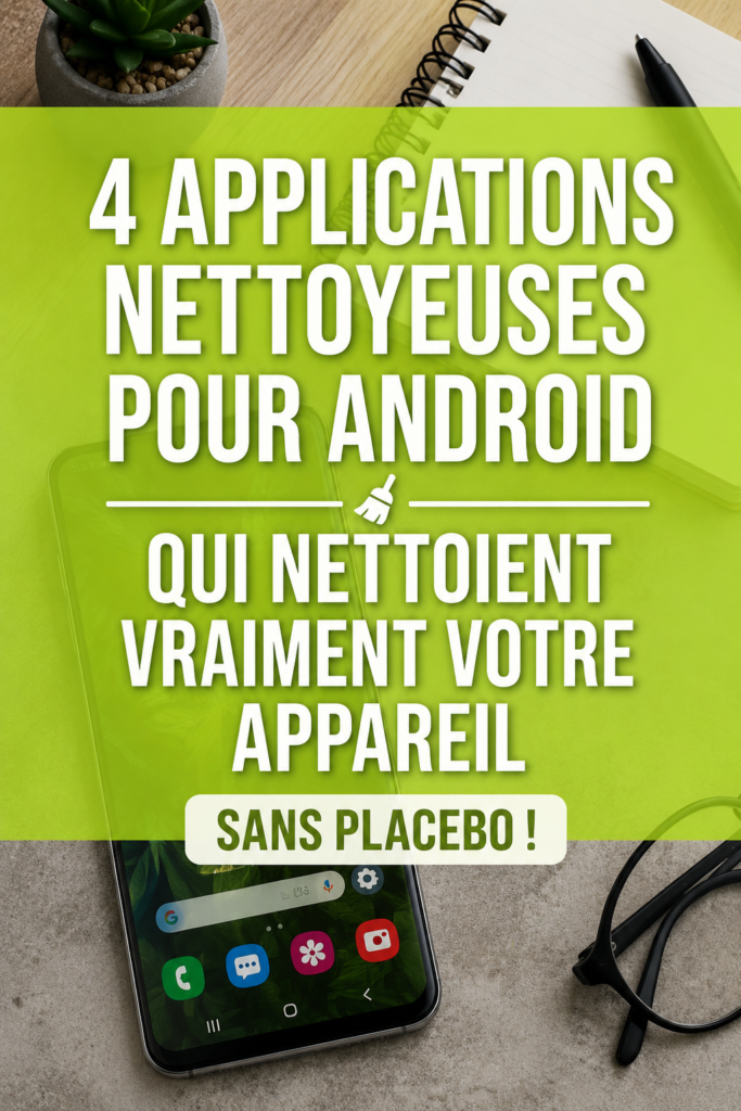 Capture d'écran d'une application de nettoyage pour Android, affichant une interface conviviale.