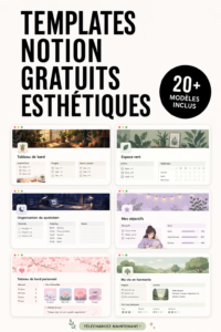 Modèle Notion élégant et coloré sur un écran d'ordinateur