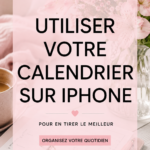 Capture d'écran d'un calendrier iPhone avec des événements colorés.