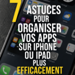 Exemple d'écran d'accueil iPhone bien organisé avec des dossiers d'applications.