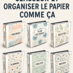 Une table avec des documents bien organisés, illustrant une méthode pratique d'organisation des papiers.