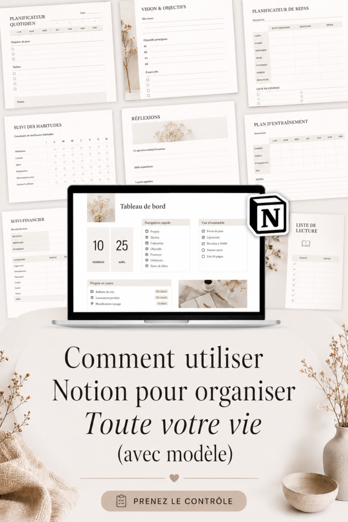 Capture d'écran d'un tableau Notion bien organisé