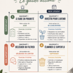 Femme travaillant sur un ordinateur avec un carnet de notes pour prioriser ses tâches.