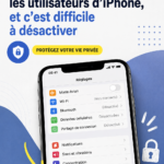 Un iPhone affichant des paramètres de confidentialité avec l'option de suivi désactivée.