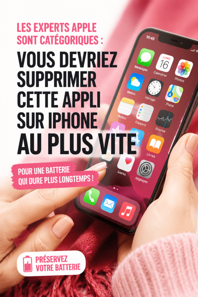 Un iPhone affichant une faible batterie, incitant à la suppression d'une application