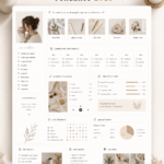 Un tableau de bord esthétique et minimaliste sur Notion, affichant des widgets et une mise en page organisée.