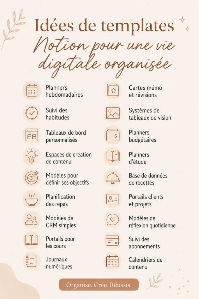 Modèles Notion pour une organisation digitale
