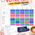 Femme utilisant Google Calendar pour planifier ses tâches, illustration du time blocking.