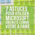 Capture d'écran de Microsoft OneNote montrant une liste de tâches organisée et colorée.