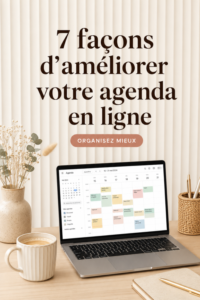 Capture d'écran d'un calendrier Google avec plusieurs événements colorés.
