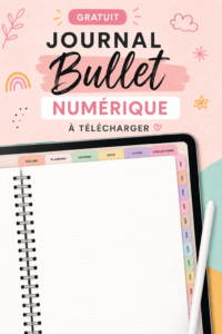 Capture d'écran d'un bullet journal numérique bien organisé sur une tablette.
