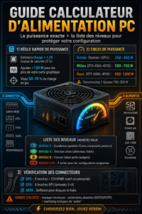 Image d'un guide illustré sur le choix des alimentations PC
