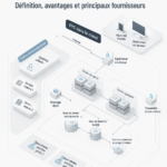Illustration d'un Cloud Privé Virtuel montrant la gestion sécurisée des données