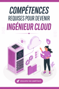 Illustration représentant les compétences d'un ingénieur cloud en milieu technologique.