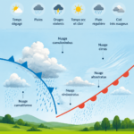 Illustration des différents types de fronts météorologiques et leurs effets sur le climat