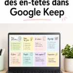 Capture d'écran d'un utilisateur créant des en-têtes sur Google Keep