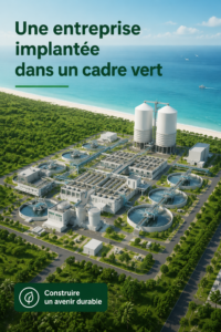 Des entreprises modernes installées dans un cadre naturel verdoyant.