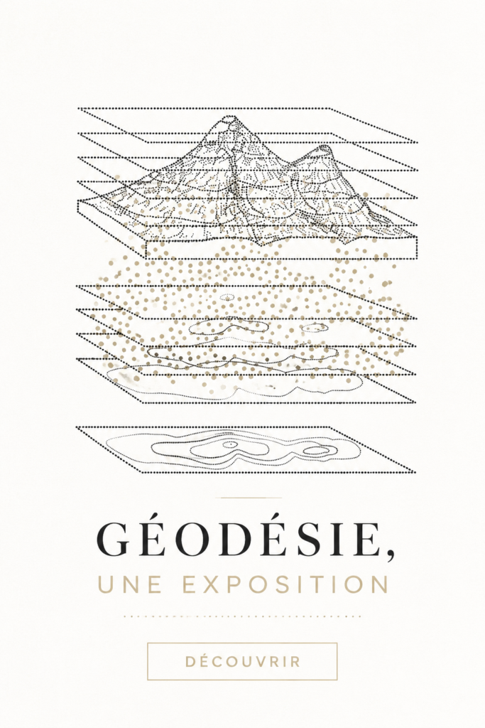 Affiche de l'exposition Géodesia au Beware Magazine, arborant des œuvres colorées et contemporaines