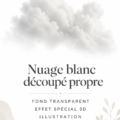 Illustration d'un fond transparent avec des nuages légers et aérés.