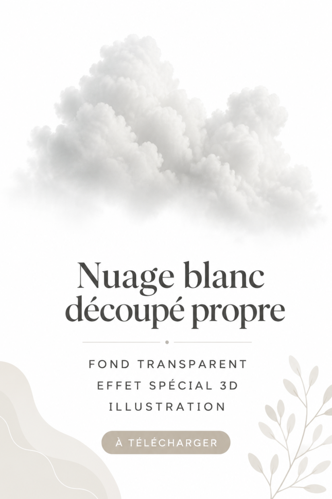 Illustration d'un fond transparent avec des nuages légers et aérés.