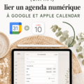 Capture d'écran montrant un planner numérique lié à Google et Apple Calendar