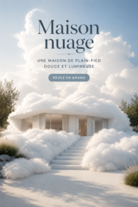 Maison à un étage entourée de verdure, illustrant l'architecture simple et moderne.