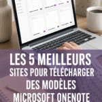 modèles Microsoft OneNote affichés sur un écran d'ordinateur