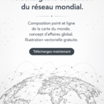 Illustration représentant des connexions de réseau mondial sur une carte, symbolisant l'optimisation des téléchargements.