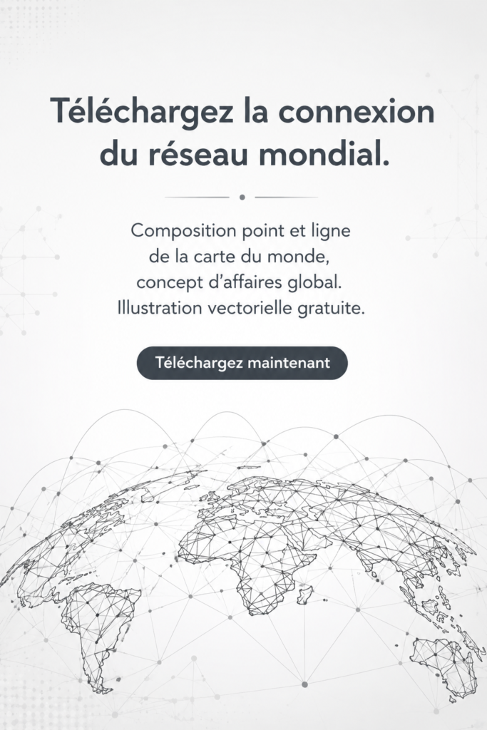 Illustration représentant des connexions de réseau mondial sur une carte, symbolisant l'optimisation des téléchargements.