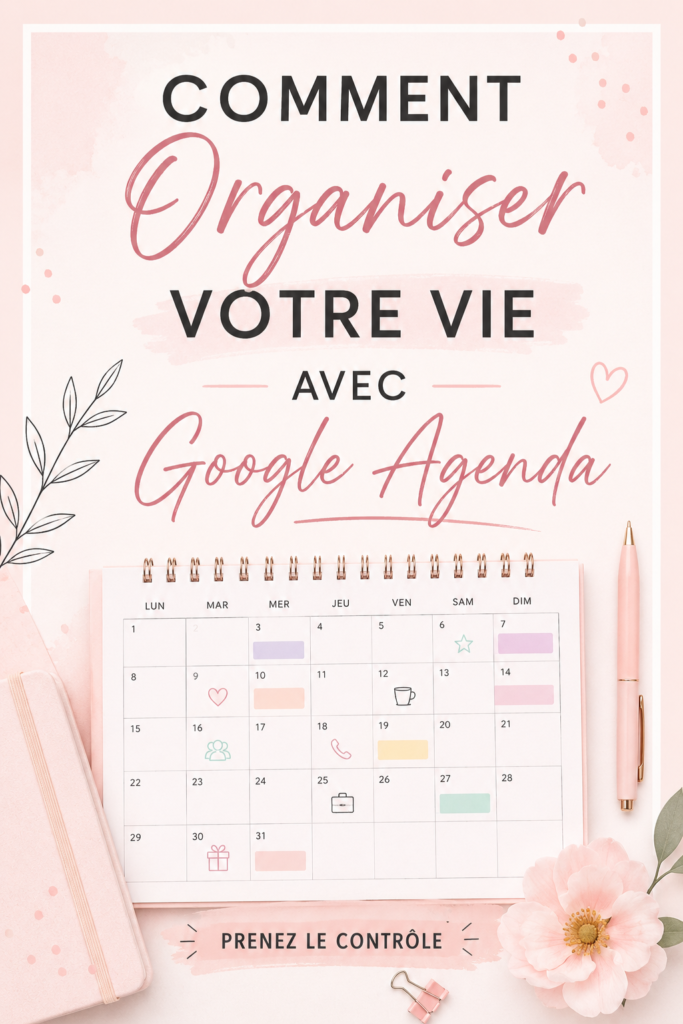 Capture d'écran de Google Calendar avec un emploi du temps organisé