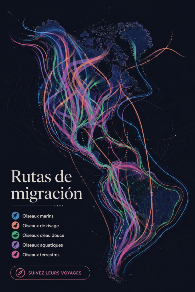 Cartes illustrant les routes migratoires à travers le monde.