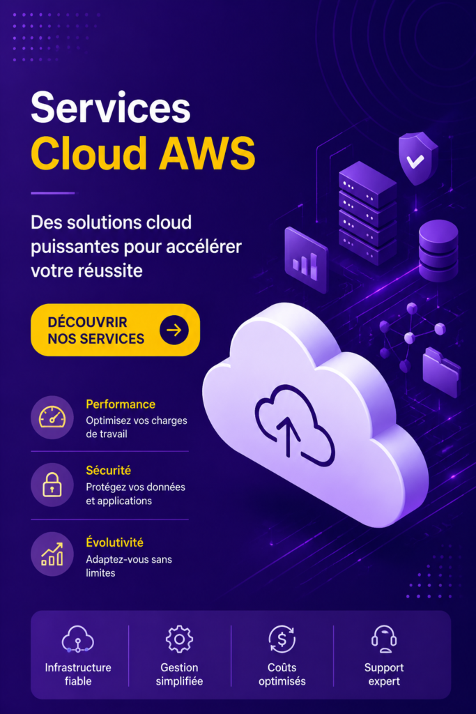 Un aperçu des services cloud AWS avec des graphiques d'utilisation en entreprise.