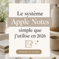 Capture d'écran de l'application Apple Notes montrant un système d'organisation simple.