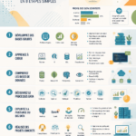 Infographie sur l'apprentissage de la science des données avec des étapes pratiques