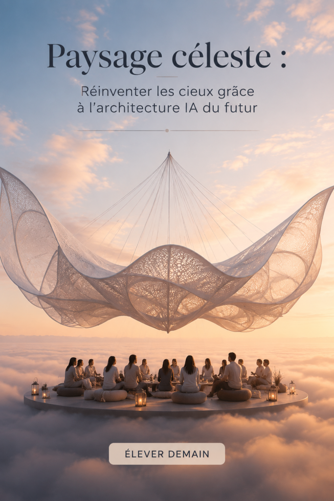 Illustration d'une ville futuriste avec des infrastructures IT basées sur le cloud.