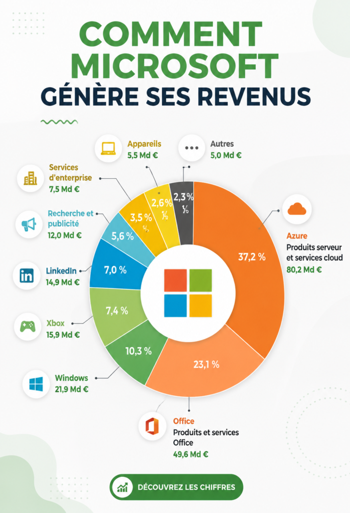 Analyse de la génération de revenus par Microsoft, mettant en avant ses innovations et stratégies.